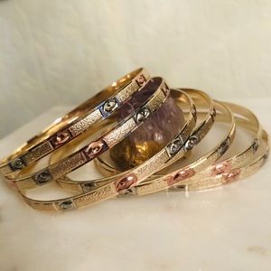 7 bangle gold plated semanary